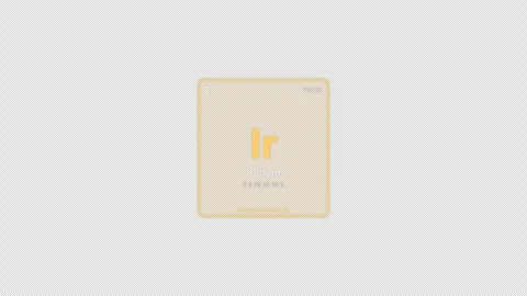 Iridium Ir Periodic Table Element Tile Labeled Animation Video Overlay Alpha 4K Stockbeeldmateriaal 339367170