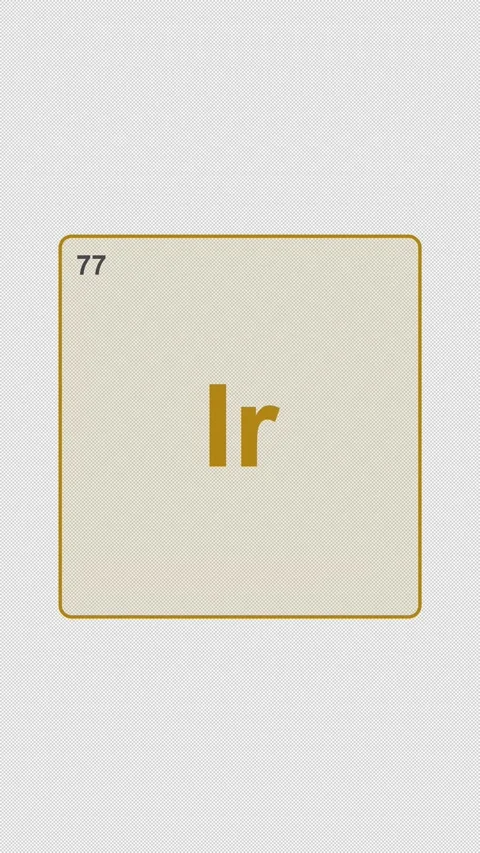 Iridium Ir Periodic Table Element Tile Clean No Text 4K Vertical 9x16 Light Vídeo Stock 339501103