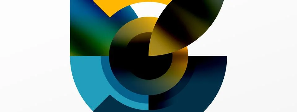 Iris creates an electric blue font logo with circle pattern on white background Stock Illustration