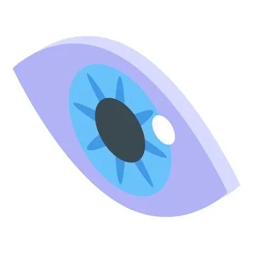 Iris eye authentication icon, isometric style Stock Illustration