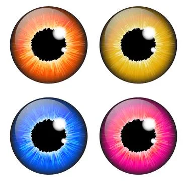 Iris eye realistic  vector set design isolated on white background Ilustración de archivo