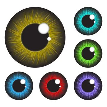 Iris eye realistic  vector set design isolated on white background Illustrazione stock