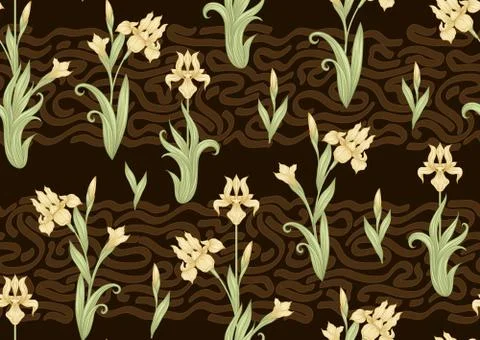 Iris flower, fleur-de-lis Illustrazione stock