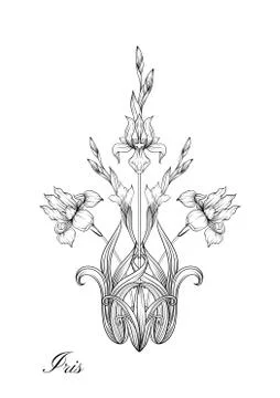 Iris flower, fleur-de-lis Stock Illustration