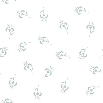 Iris flower glyph vector seamless pattern Stock Illustration