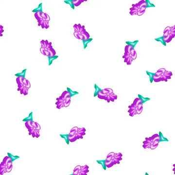 Iris flower isometric icon seamless pattern Illustrazione stock