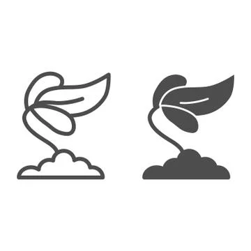 Iris flower line and solid icon, floral concept, spring flower blossom sign on 스톡 일러스트