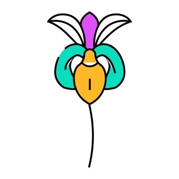 Iris flower spring icon color illustration Stock Illustration