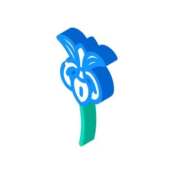 Iris flower spring isometric icon vector illustration Illustrazione stock