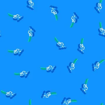 Iris flower spring isometric icon seamless pattern Stock Illustration