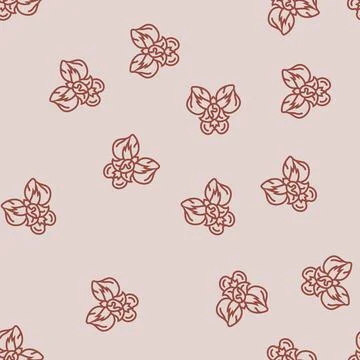 Iris flower spring line seamless pattern Illustrazione stock