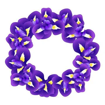 Iris Flower Wreath Stock Illustration
