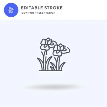 Iris icon vector, filled flat sign, solid pictogram isolated on white, logo Illustrazione stock