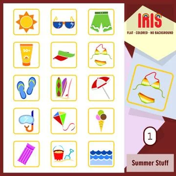 Iris Icons - Summer Stuff 1 Stock Illustration