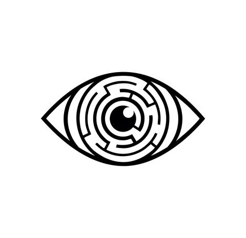 Iris Labyrinth Eye Logo Sign Stock Illustration