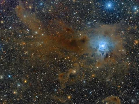The Iris Nebula in the constellation Cepheus. Stock Photos