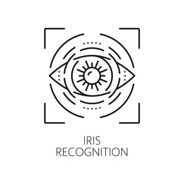 Iris recognition, identification verification icon Stockillustratie