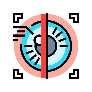 Iris scan biometric color icon vector illustration Stock Illustration