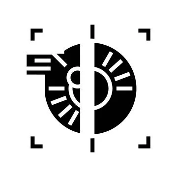 Iris scan biometric glyph icon vector illustration Stock Illustration