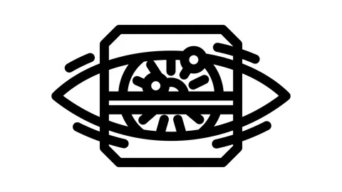 Iris scan biometric line icon animation Stock Footage 326753293