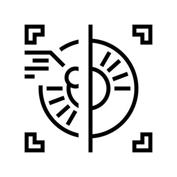Iris scan biometric line icon vector illustration Illustrazione stock