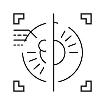 Iris scan biometric line icon vector illustration Illustrazione stock