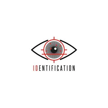 Iris scanner eye logo, personal identification and electronic signature with  Stock Illustration