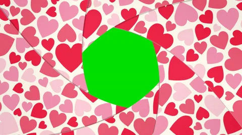 Iris wipe transitions with hearts patterns. 스톡 동영상 30855325