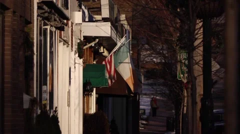 Irish American sidewalk Stock Footage 67970214