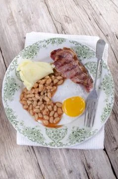 Irish breakfast on a plate Stock Photos