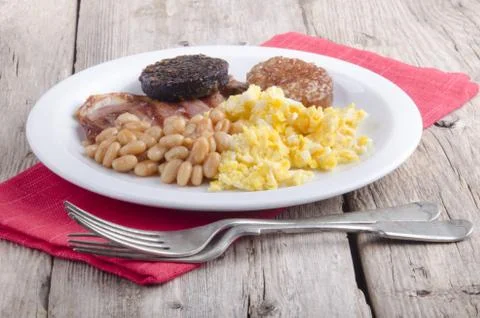 Irish breakfast on a plate Stock Photos