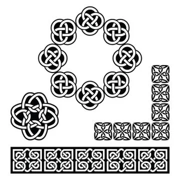 Irish Celtic design - patterns, knots and braids Stock Illustration