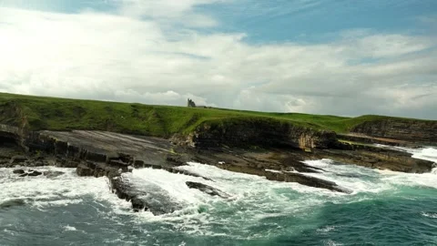 Irish cliffs and seaside Moher and Kerry beautiful views of the coast of Ireland Stock Footage 282727888