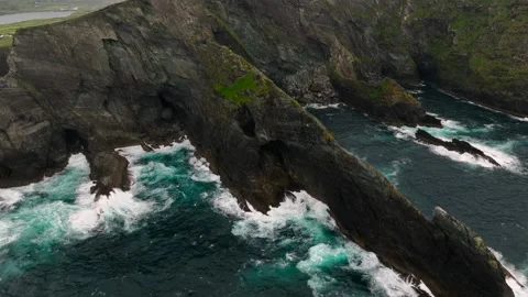 Irish cliffs and seaside Moher and Kerry beautiful views of the coast of Ireland Stock Footage 282728153