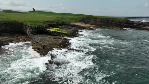 Irish cliffs and seaside Moher and Kerry beautiful views of the coast of Ireland Stock Footage 282739600