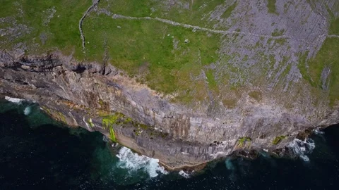 Irish Cliffs with beautiful sea Stock Footage 307795815
