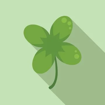 Irish clover icon flat vector. Four leaf Stock Illustration