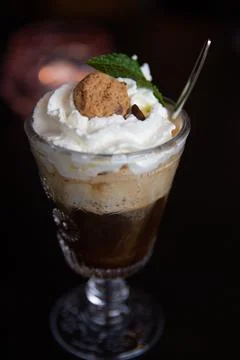 Irish Coffee with a cookie Stock Photos