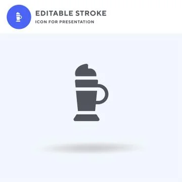 Irish Coffee icon vector, filled flat sign, solid pictogram isolated on white Stock Illustration