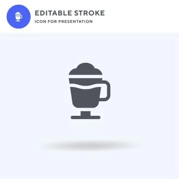 Irish Coffee icon vector, filled flat sign, solid pictogram isolated on white Stock Illustration