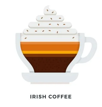 Irish Coffee mug vector flat isolated Stock Illustration