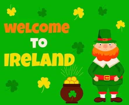 Irish concept background. Perfect for St Patrick celebration or tourist promo Stock Illustration