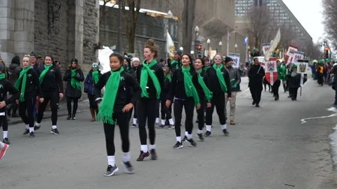 Irish Dancing at Saint-Patrick's Day Parade in Quebec City Stock Footage 88633603