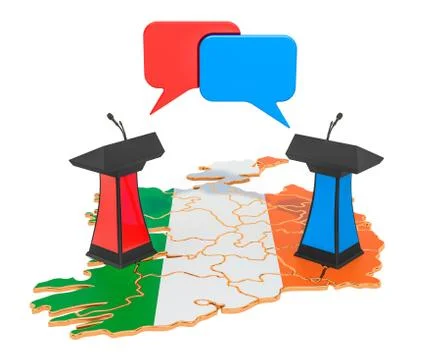 Irish Debate concept, 3D rendering Ilustración de archivo
