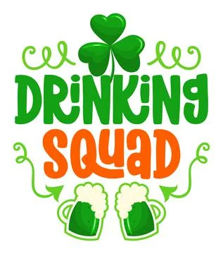 Irish Drinking Squad - funny St Patrick's Day Stock Illustration