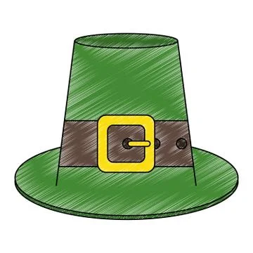 Irish elf hat element scribble Stock Illustration