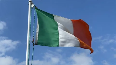 Irish Flag Blowing in the wind Stock Footage 161213859