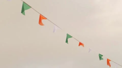 Irish flag bunting Stock Footage 201526130