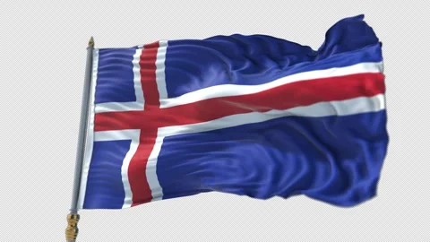 Irish Flag on a flagpole Waving on Transparent Alpha Background 스톡 동영상 292124121