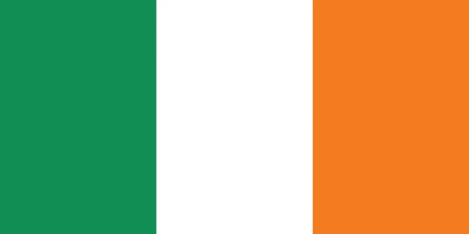 Irish flag, flat layout, vector illustration Stock Illustration